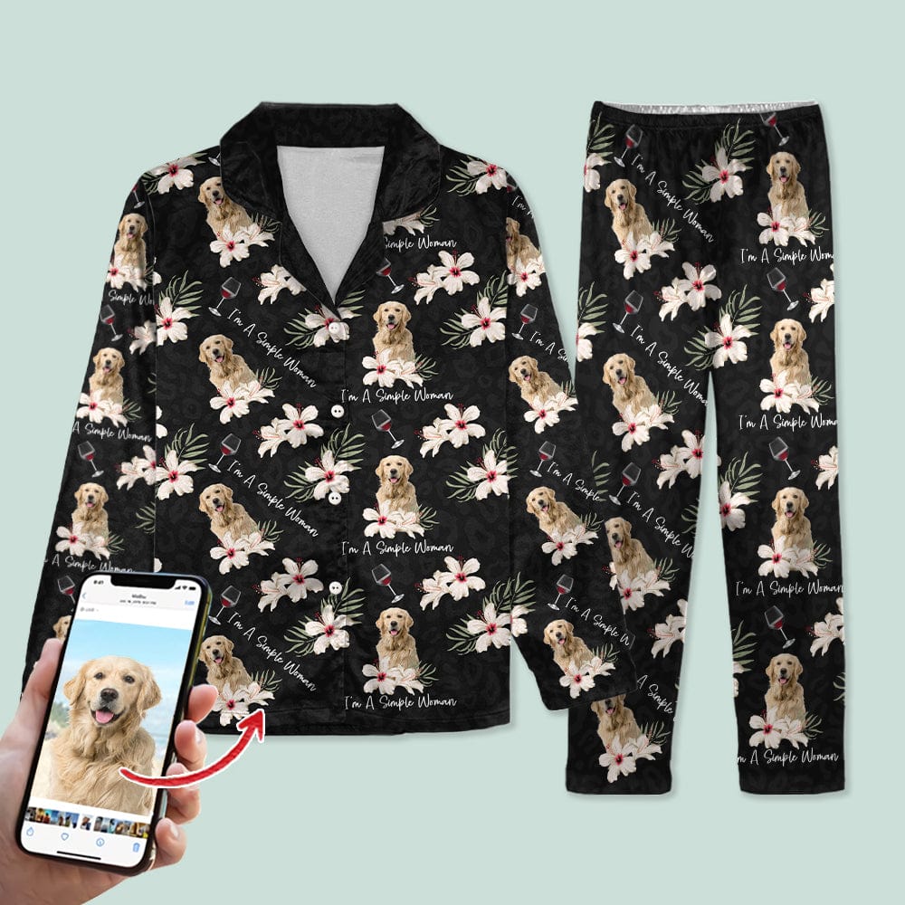 Custom Photo Dog Cat A Simple Woman Pajamas N304 888726