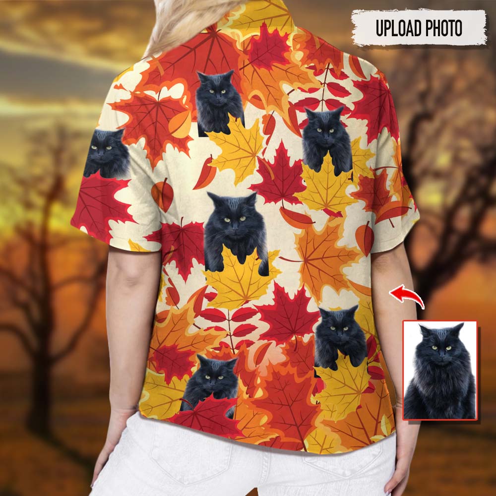 Custom Photo Dog Cat Autumn Hawaiian Shirt K228 888511