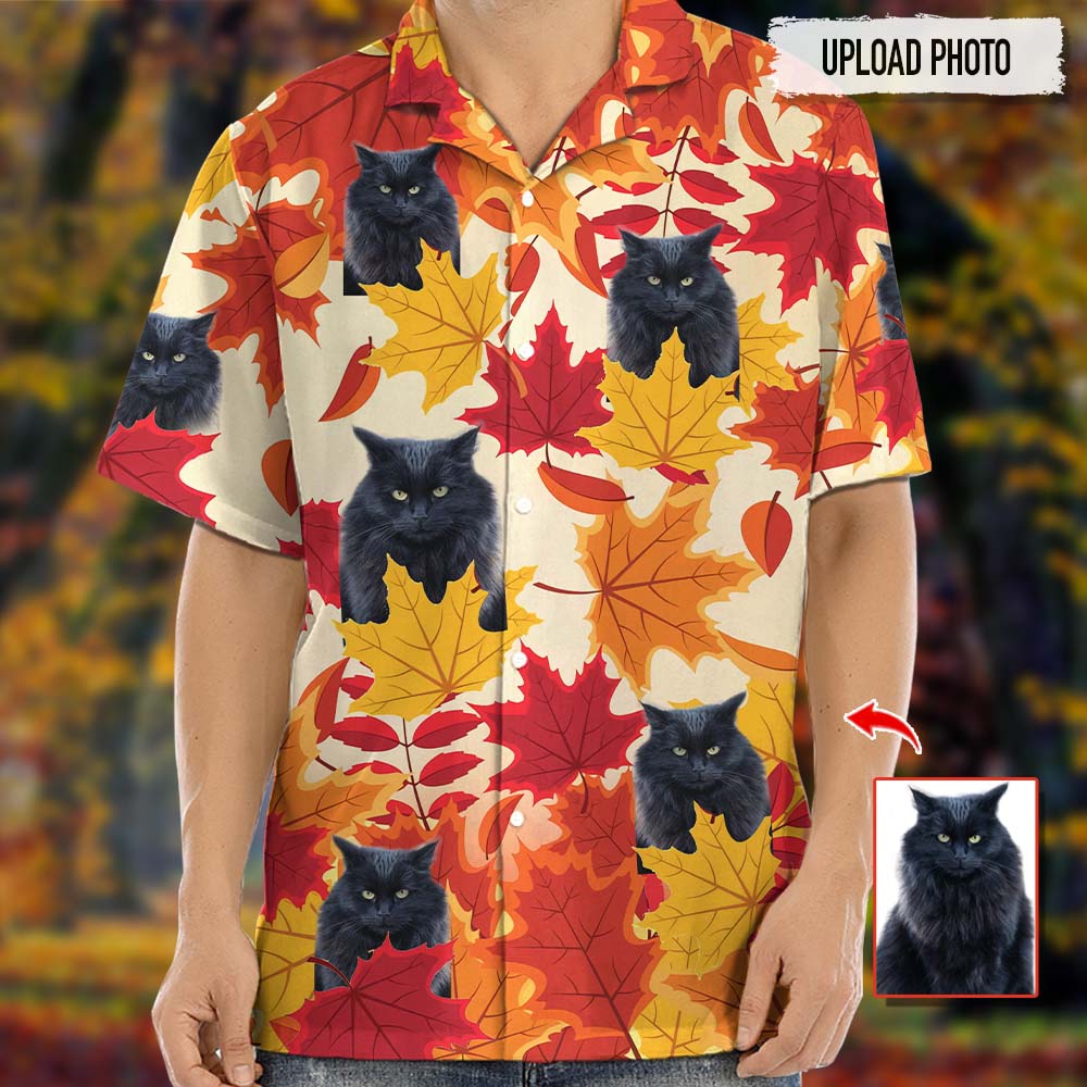 Custom Photo Dog Cat Autumn Hawaiian Shirt K228 888511