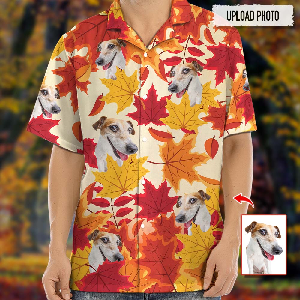 Custom Photo Dog Cat Autumn Hawaiian Shirt K228 888511