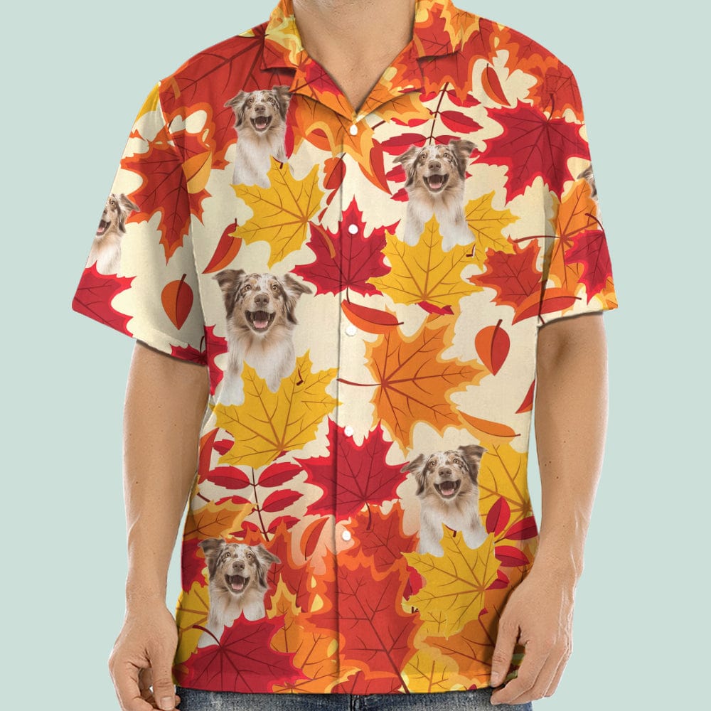 Custom Photo Dog Cat Autumn Hawaiian Shirt K228 888511