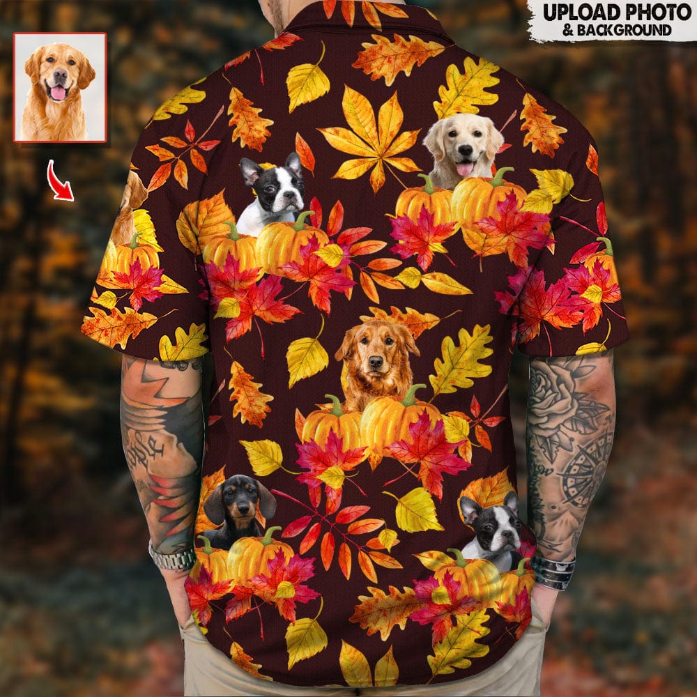 Custom Photo Dog Cat Clipart Autumn Hawaiian Shirt N304 888528