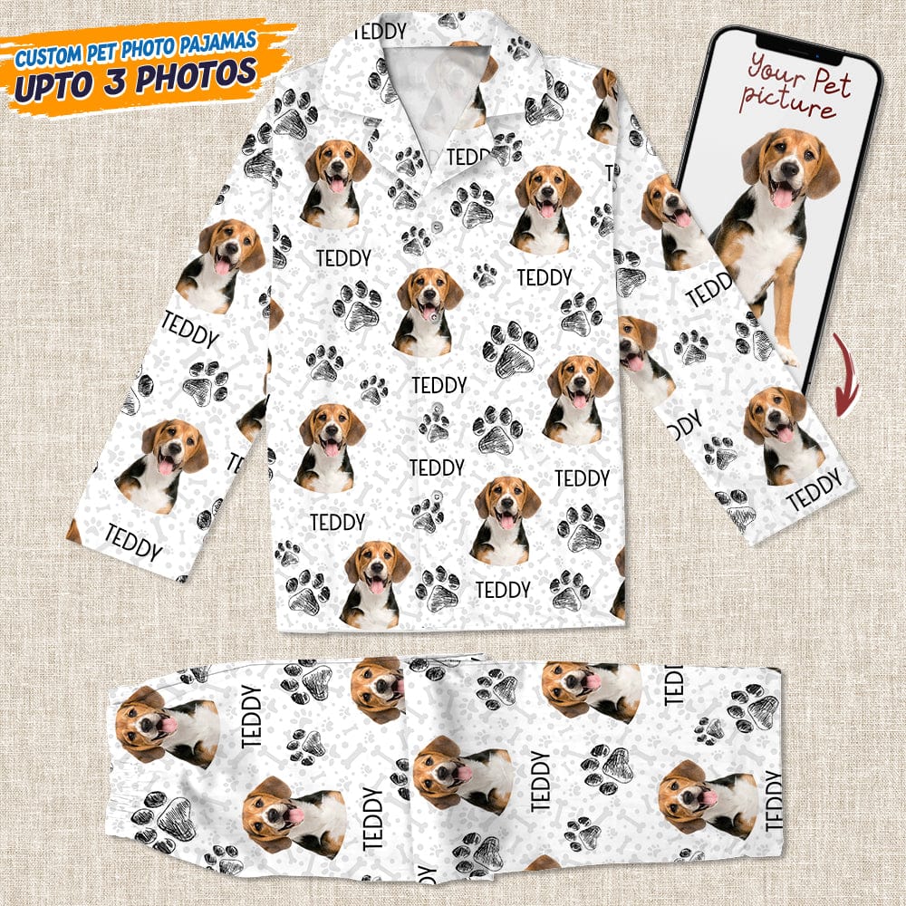 Custom Photo Dog Cat Paw For Dog Cat Lover Pajamas Christmas HO82 NKT1 888684