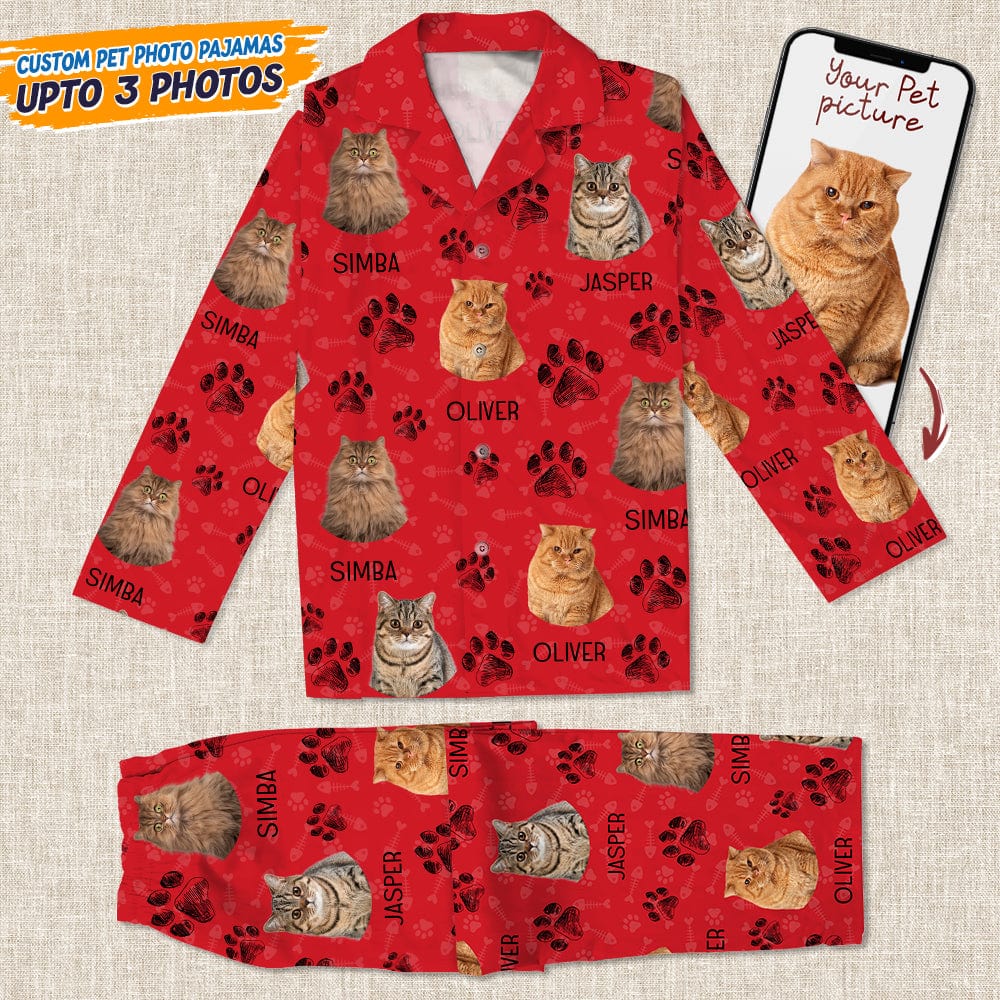 Custom Photo Dog Cat Paw For Dog Cat Lover Pajamas Christmas HO82 NKT1 888684