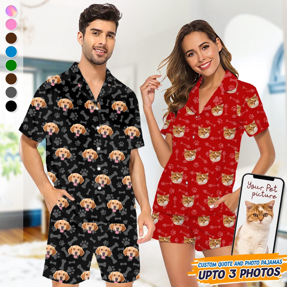 Custom Photo Dog Cat Short Pajamas K228 HA75 888753