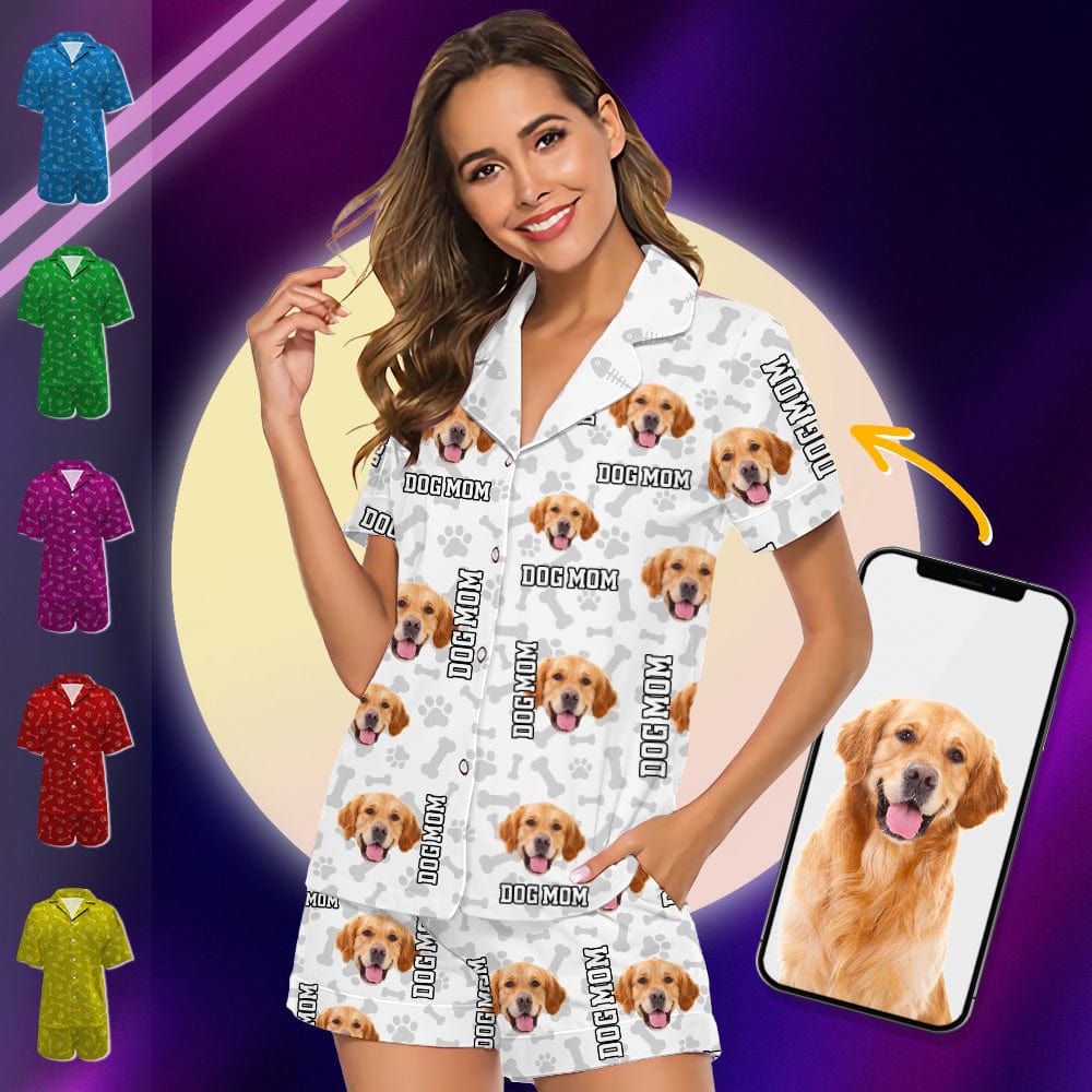 Custom Photo Dog Cat With Dad Mom Text Short Pajamas TA29 889014