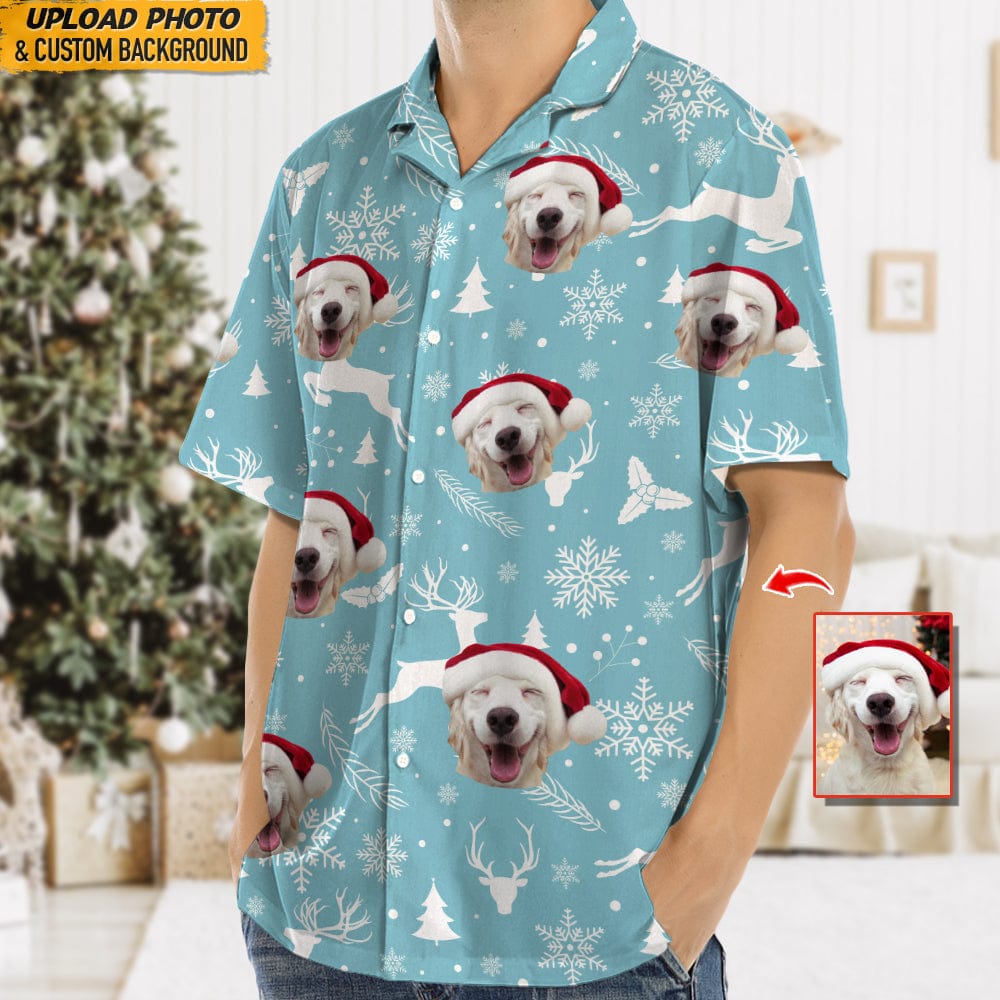 Custom Photo Dog Christmas Snow Dog Hawaii Shirt N304 888639