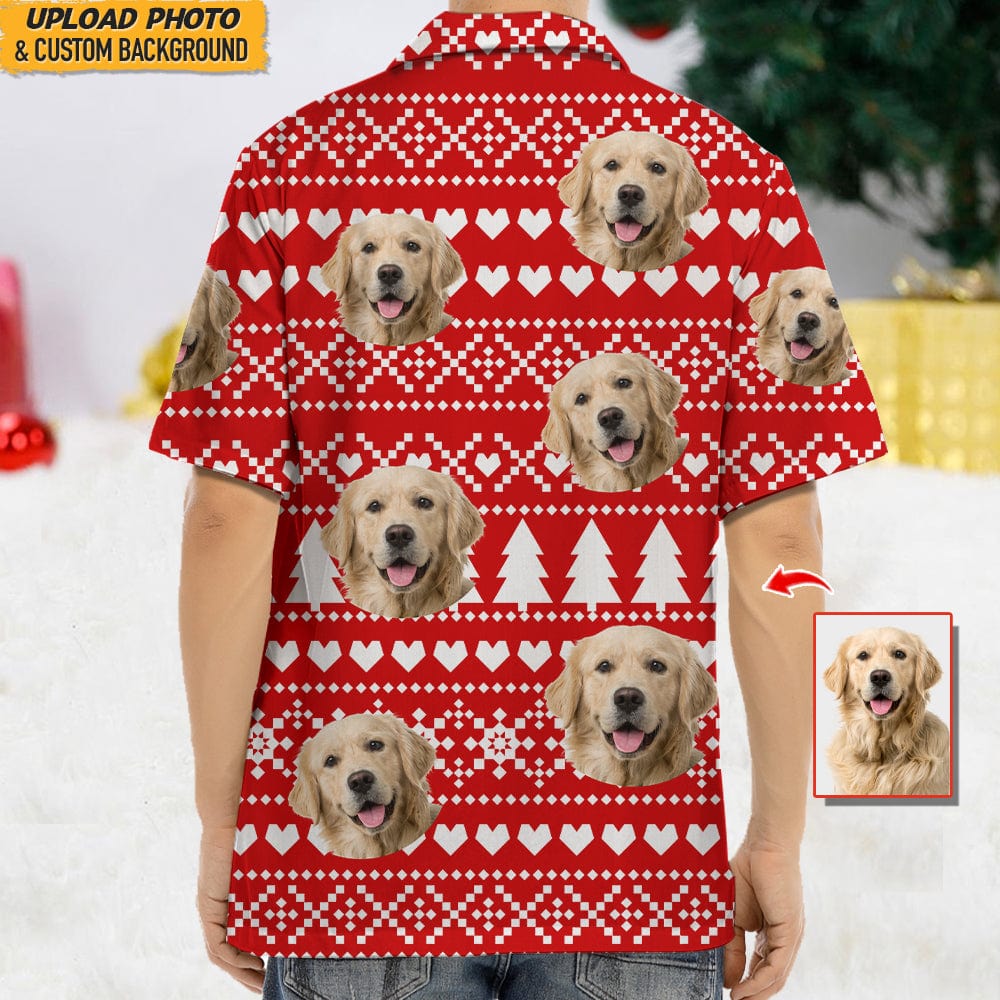 Custom Photo Dog Christmas Snow Dog Hawaii Shirt N304 888639