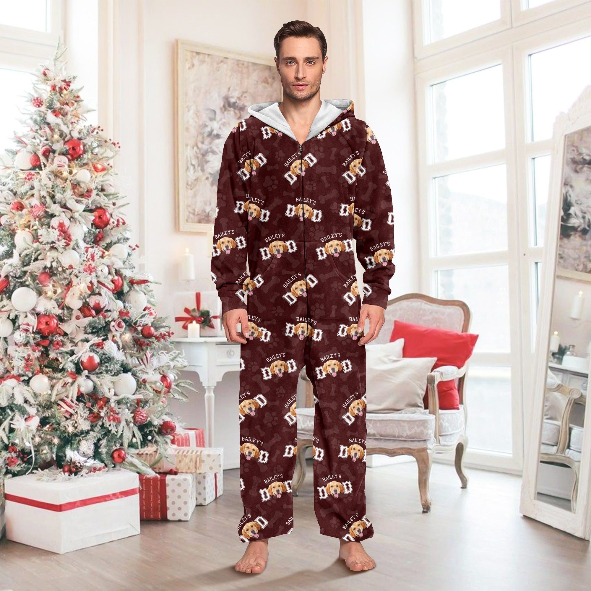 Custom Photo Dog Dad Dog Mom Onesie Pajamas For Dog Lovers HO82 893226