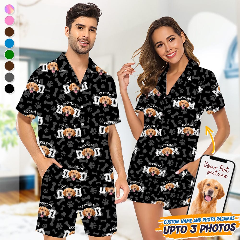 Custom Photo Dog Dad Dog Mom Short Pajamas TA29 889031