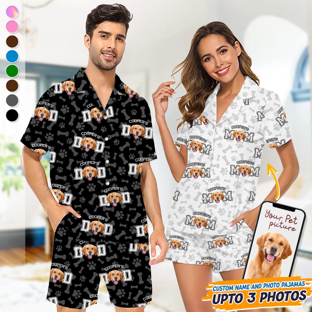 Custom Photo Dog Dad Dog Mom Short Pajamas TA29 889031