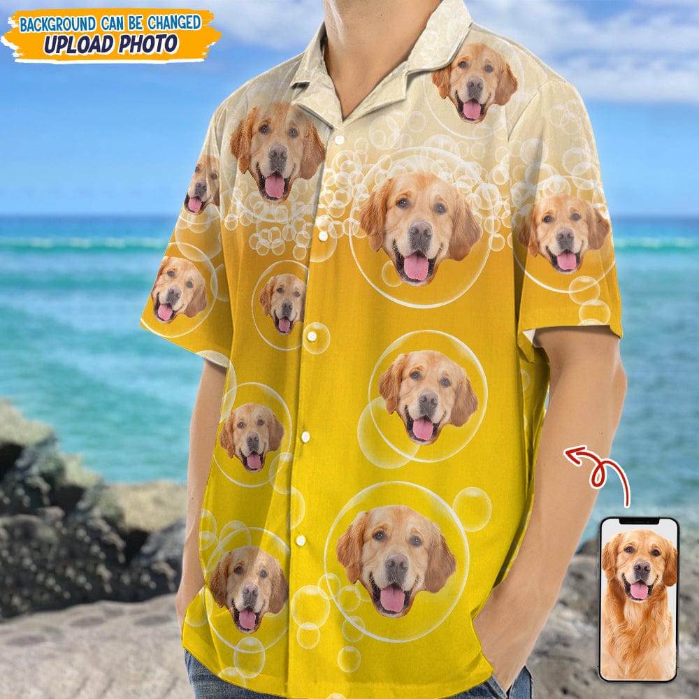 Custom Photo Dog With Beer Bubble Hawaii Shirt TA29 889289