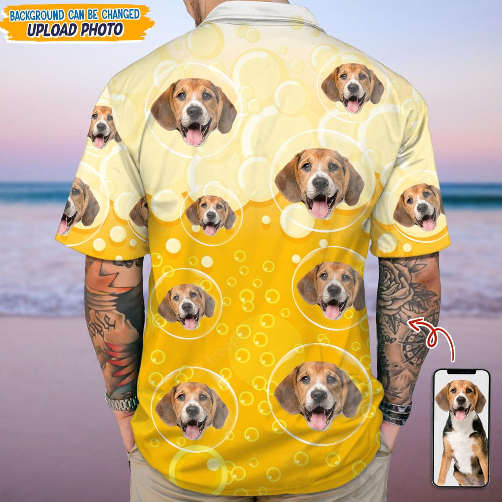 Custom Photo Dog With Beer Bubble Hawaii Shirt TA29 889289