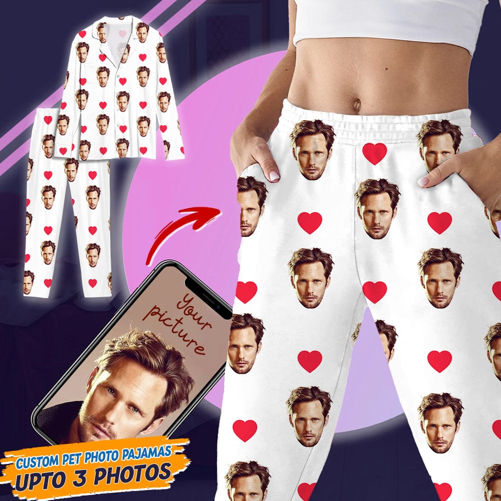 Custom Photo Face And Heart Icon Pajamas N369 888759