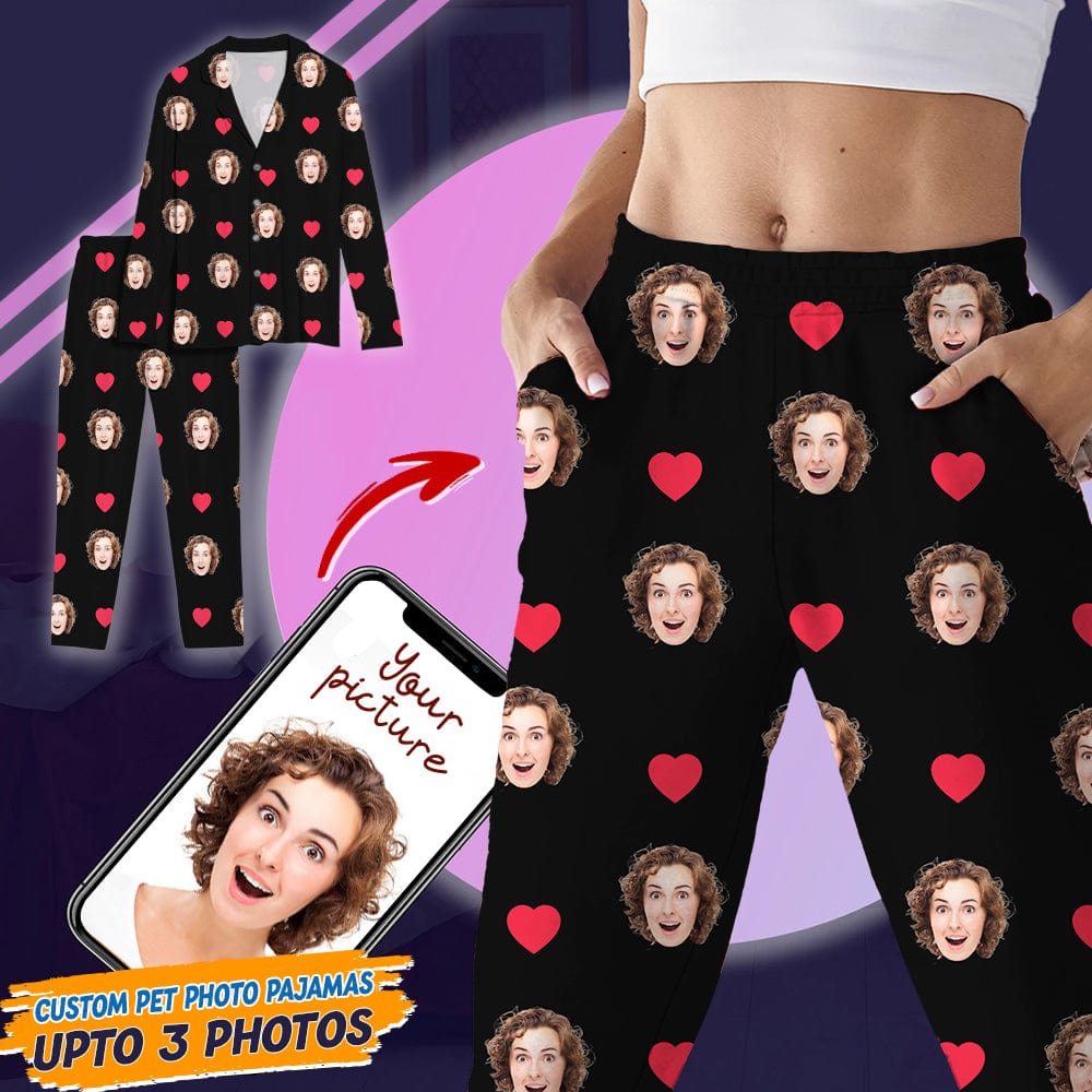 Custom Photo Face And Heart Icon Pajamas N369 888759