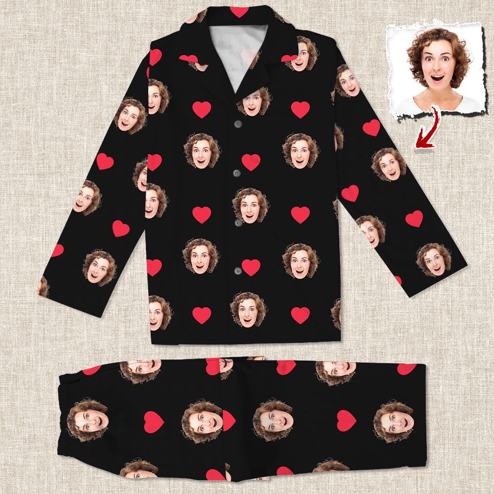 Custom Photo Face And Heart Icon Pajamas N369 888759