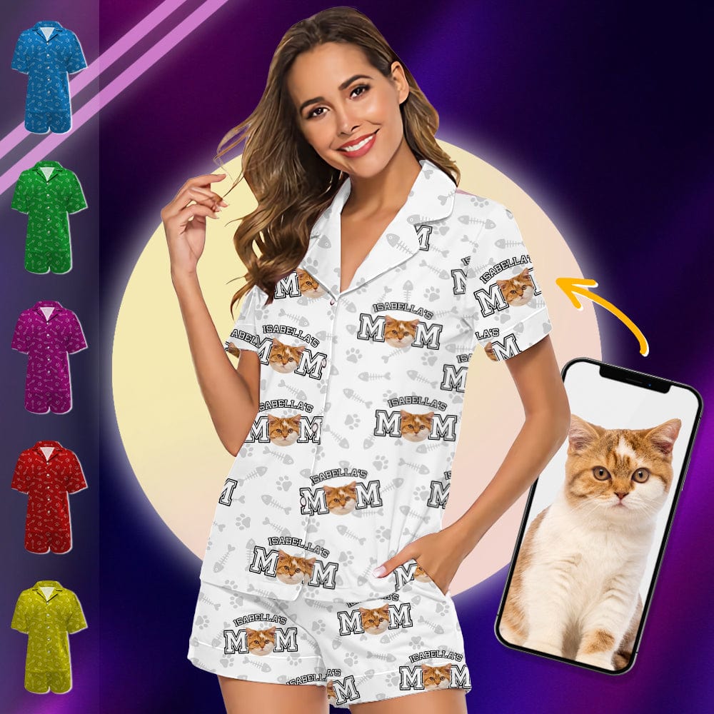 Custom Photo For Cat Dad Cat Mom Short Pajamas TA29 889029