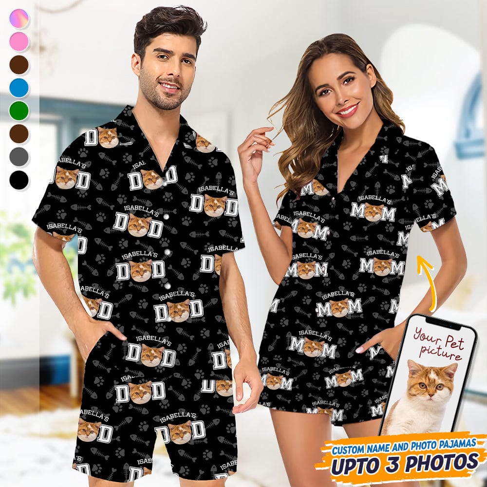 Custom Photo For Cat Dad Cat Mom Short Pajamas TA29 889029