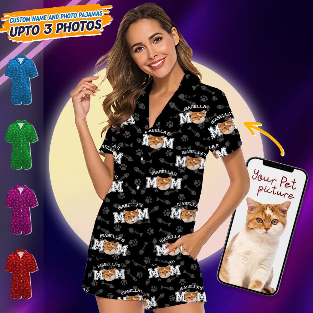 Custom Photo For Cat Dad Cat Mom Short Pajamas TA29 889029