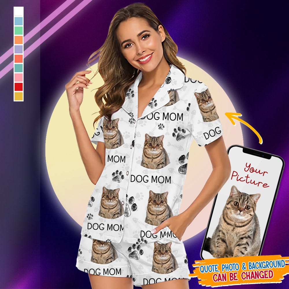 Custom Photo For Cat Lover Short Pajamas N304 966