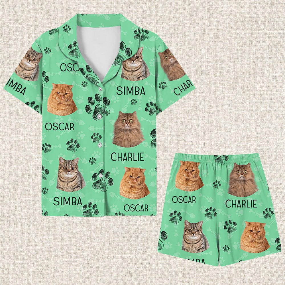 Custom Photo For Cat Lover Short Pajamas N304 966