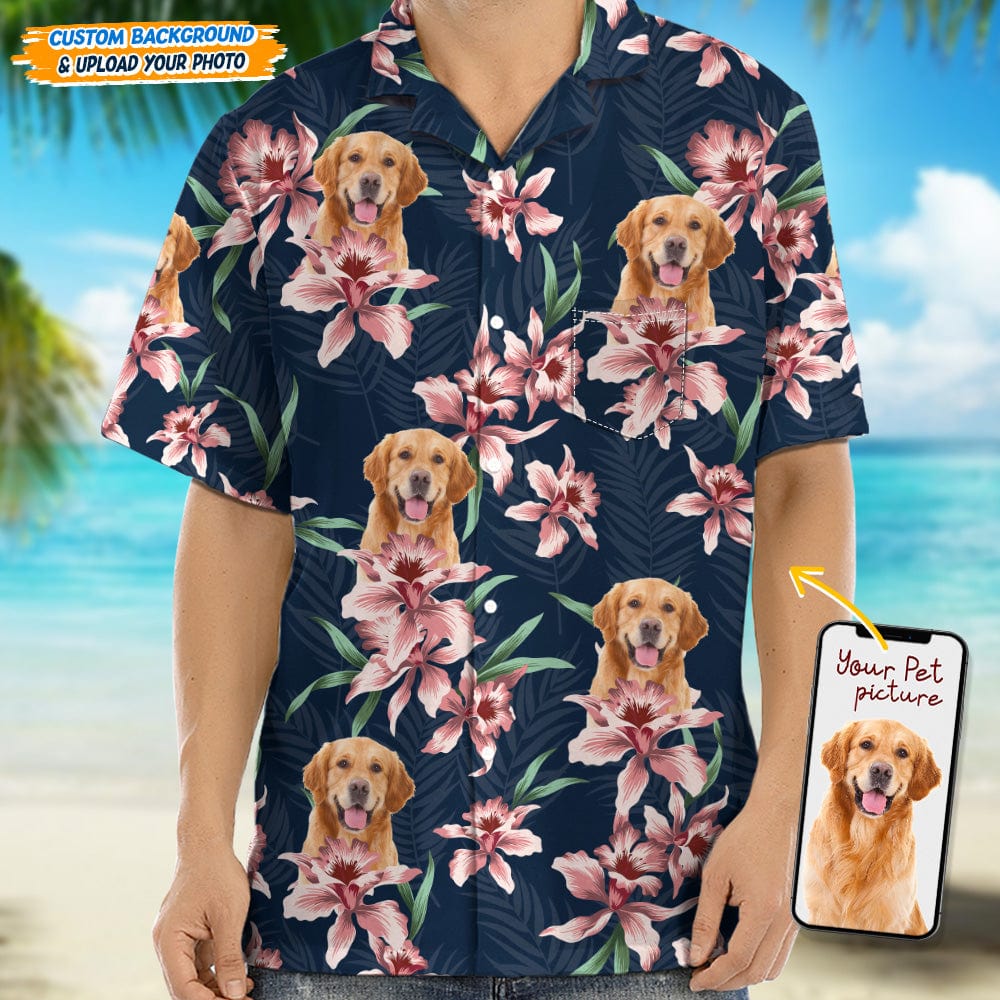 Custom Photo For Dog Lover With Lily Flowers Hawaii Shirt N304 889303