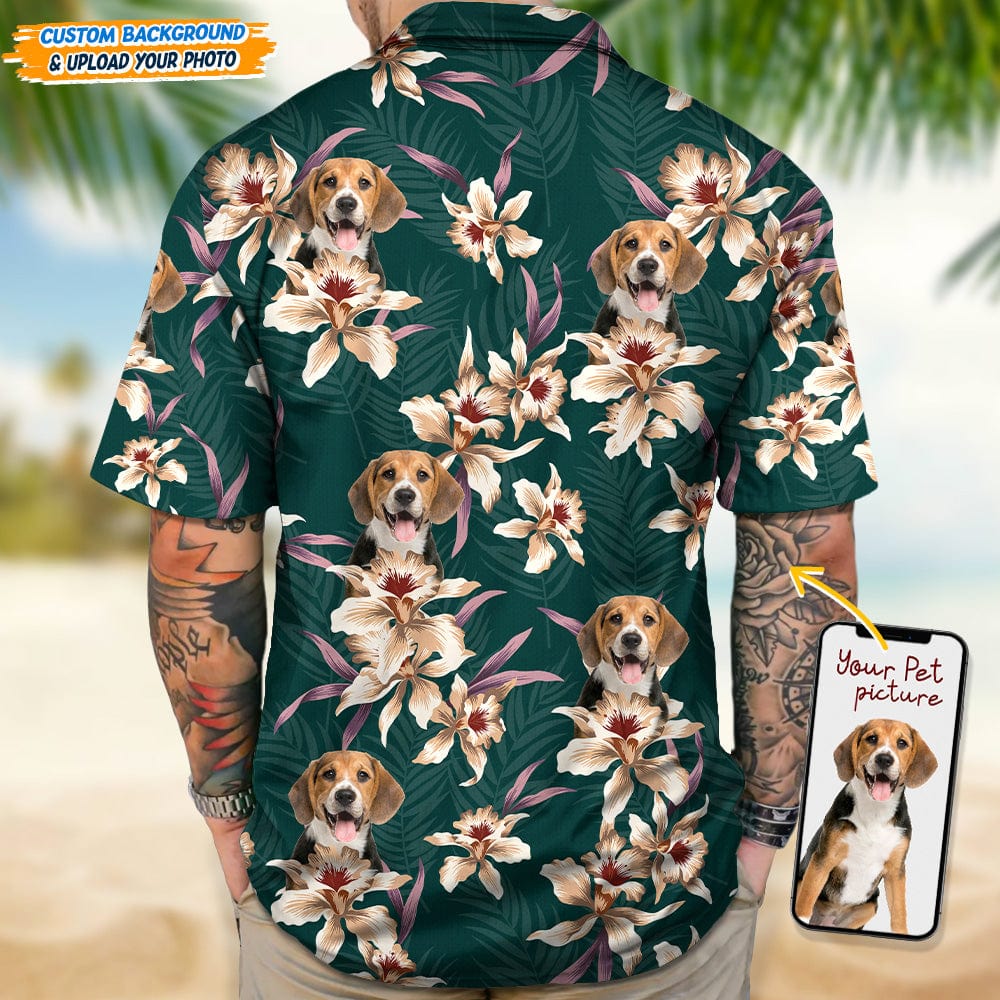Custom Photo For Dog Lover With Lily Flowers Hawaii Shirt N304 889303