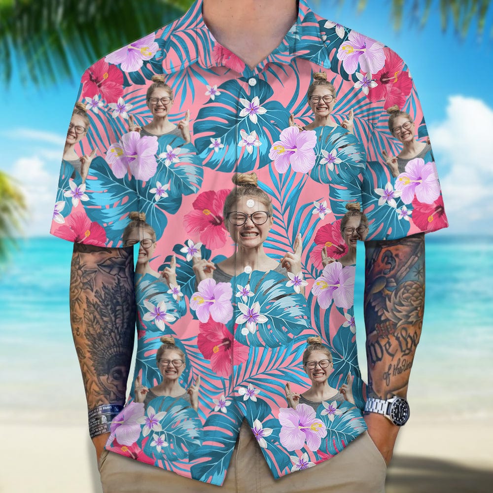 Custom Photo Funny Face Hawaii Shirt N304 889539