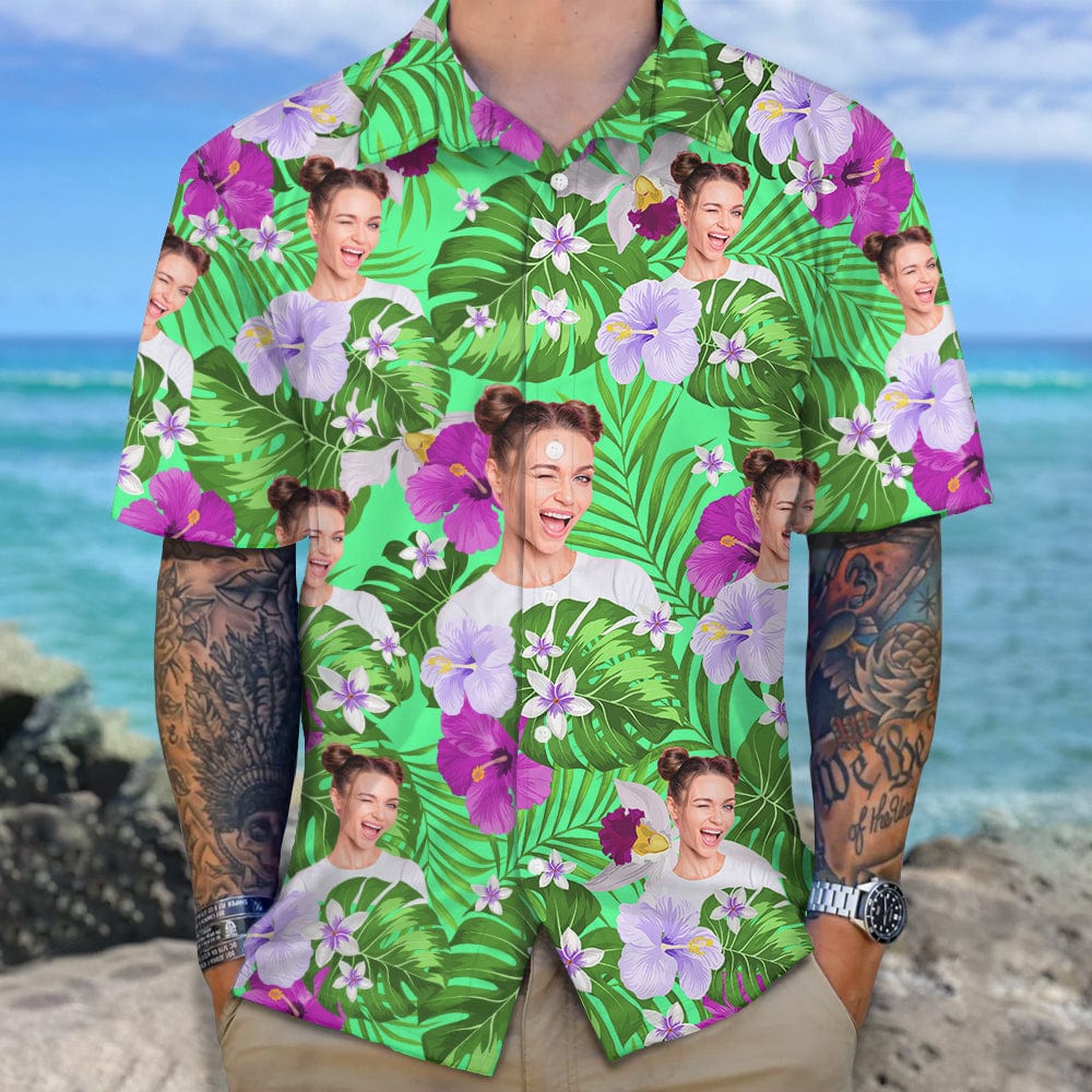 Custom Photo Funny Face Hawaii Shirt N304 889539