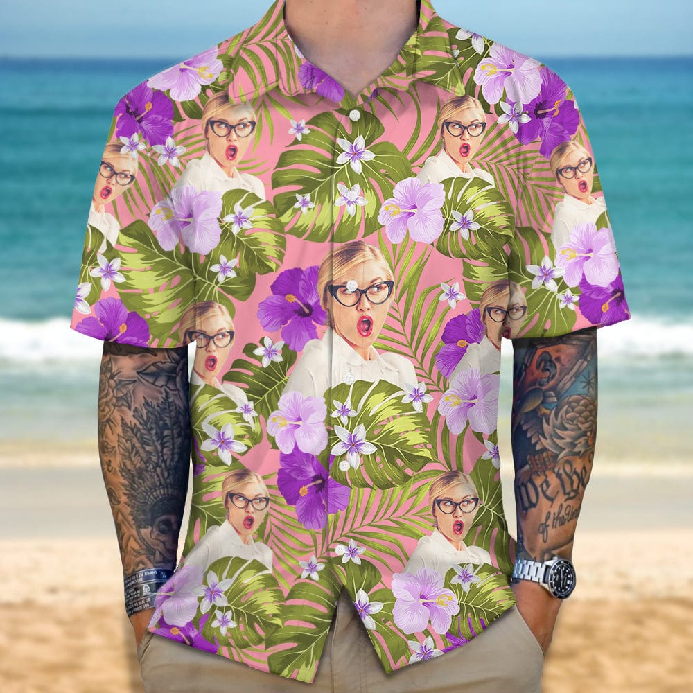 Custom Photo Funny Face Hawaii Shirt N304 889539