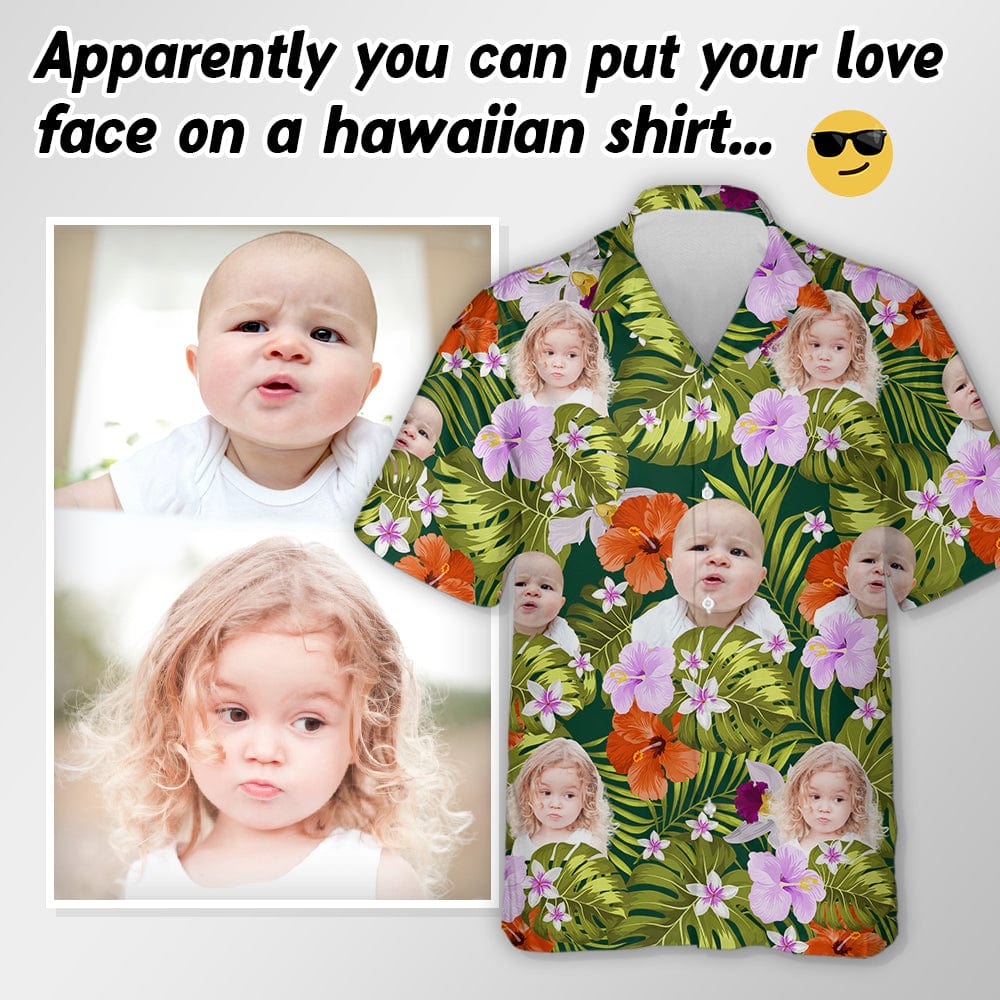Custom Photo Funny Face Hawaii Shirt N304 889539