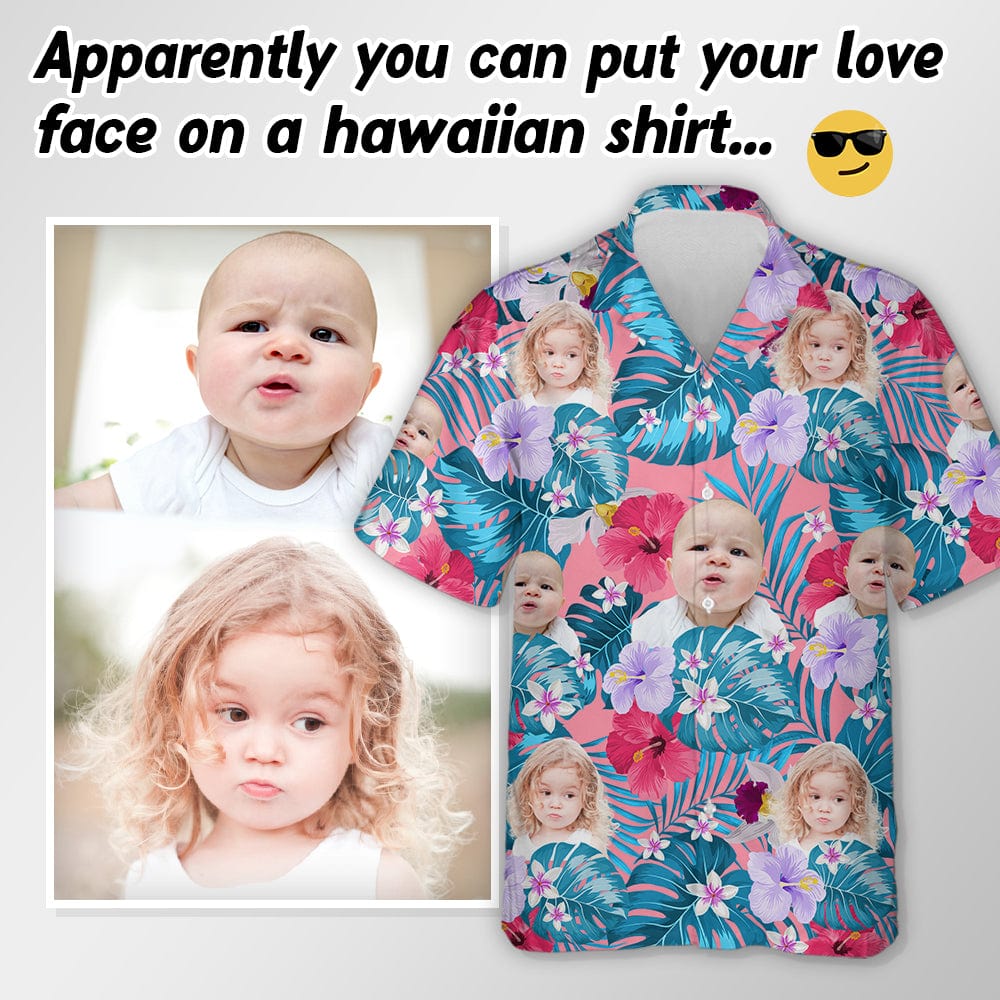 Custom Photo Funny Face Hawaii Shirt N304 889539