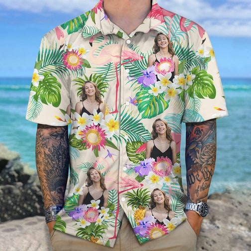 Custom Photo Funny Human Aloha Hawaii Shirt TA29 890250