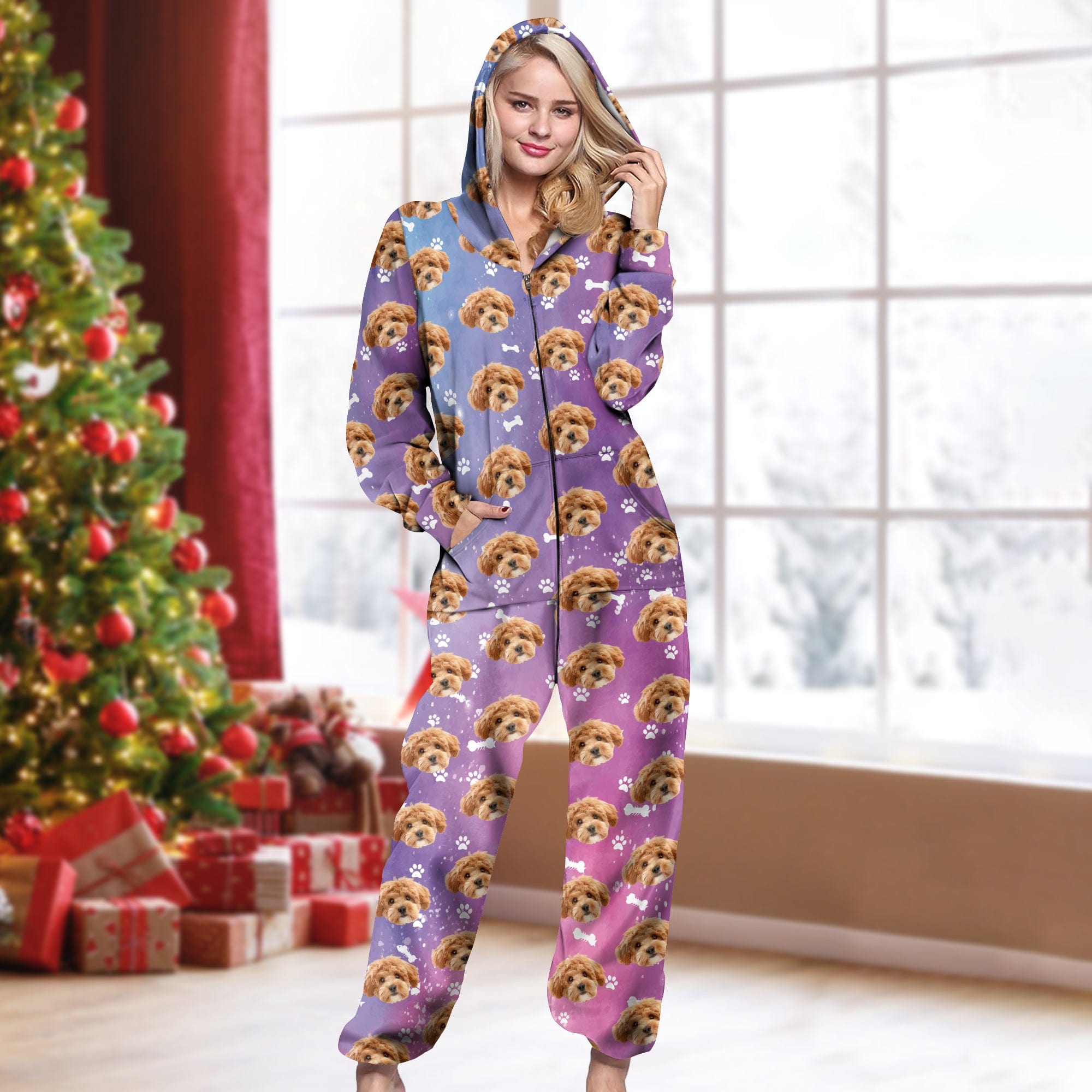 Custom Photo Galaxy Onesie Pajamas For Dog Lovers HO82 893230