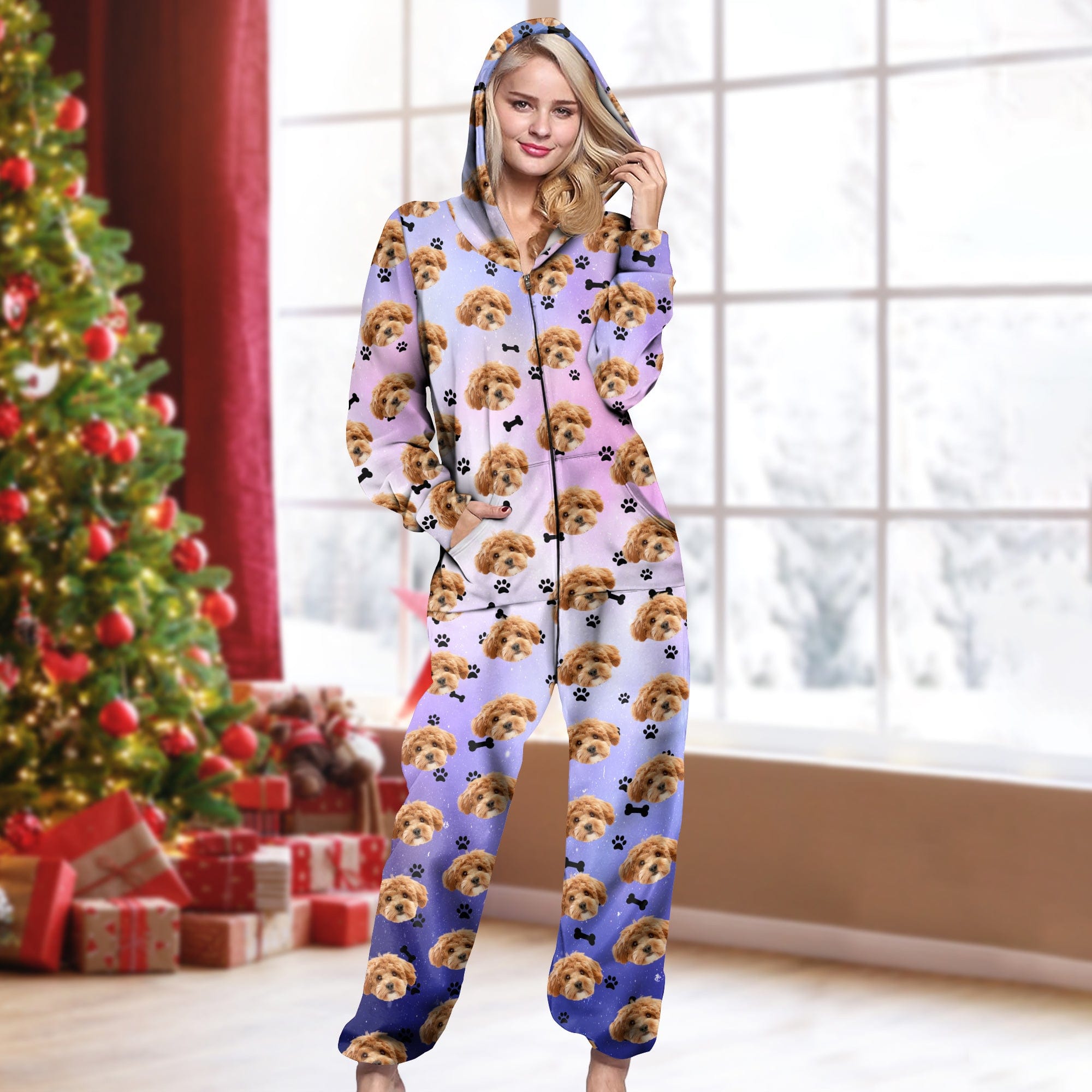 Custom Photo Galaxy Onesie Pajamas For Dog Lovers HO82 893230