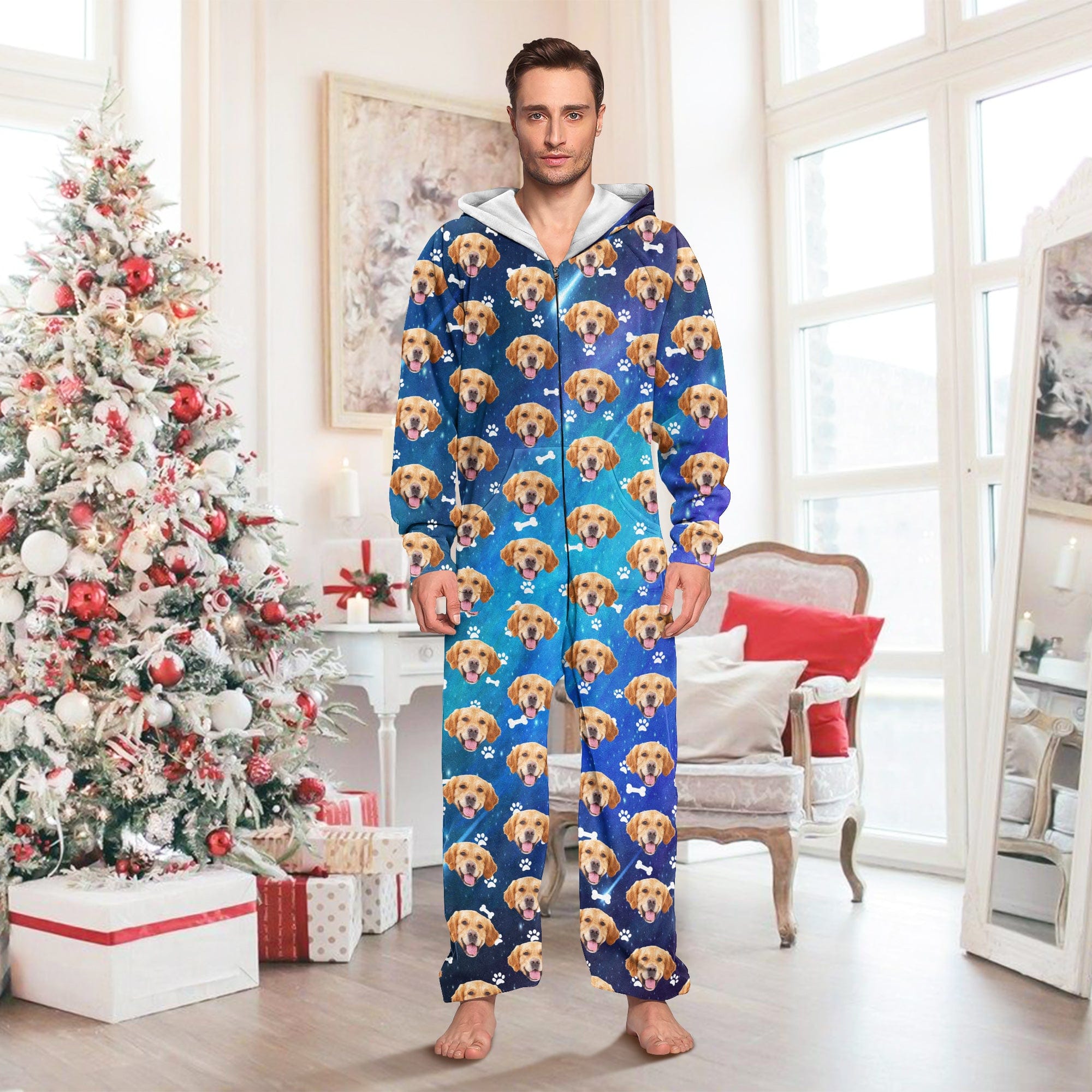 Custom Photo Galaxy Onesie Pajamas For Dog Lovers HO82 893230
