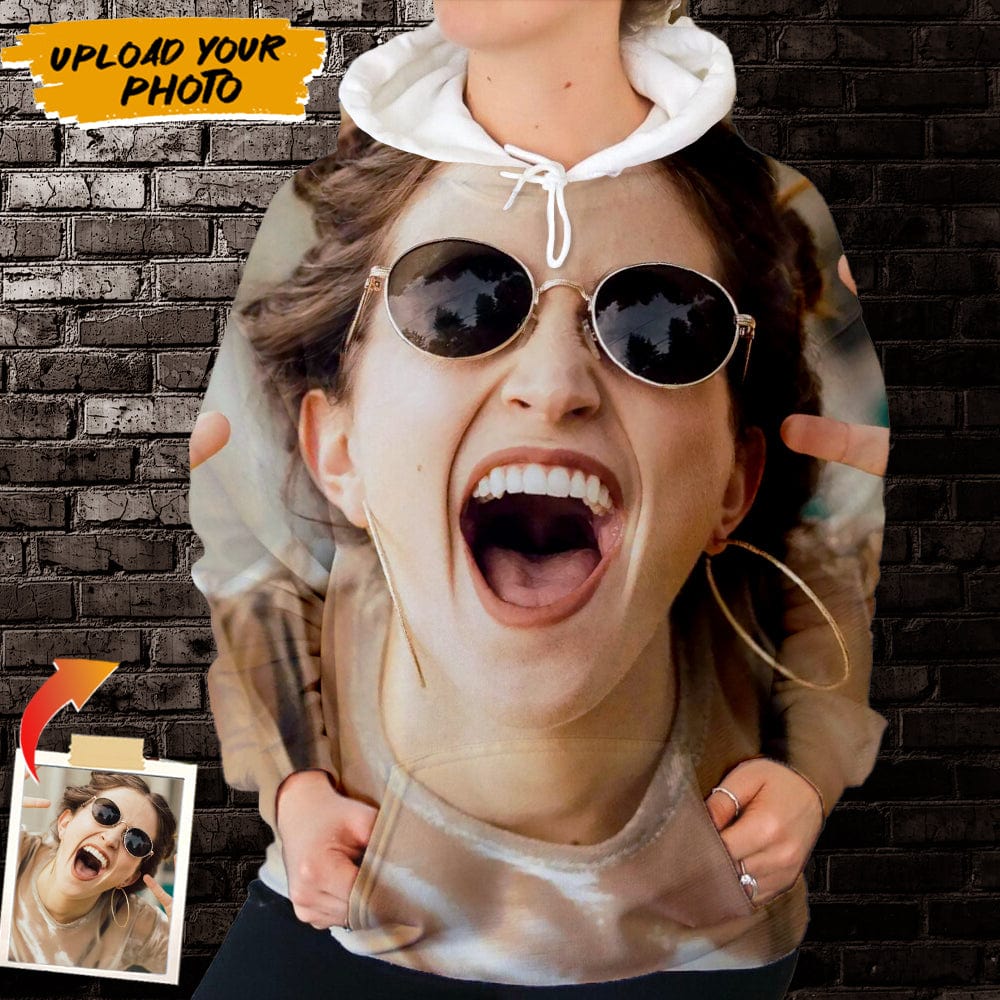 Custom Photo Human Face Pullover Hoodie Shirt N304 888587