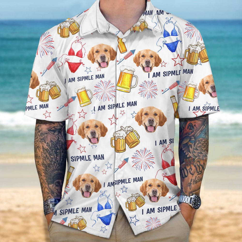 Custom Photo I Am A Simple Man For Dog Lover Hawaii Shirt N304 889451