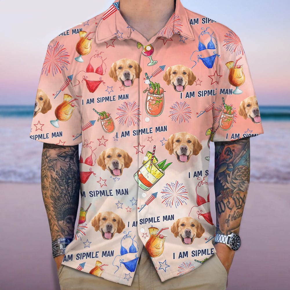 Custom Photo I Am A Simple Man For Dog Lover Hawaii Shirt N304 889451
