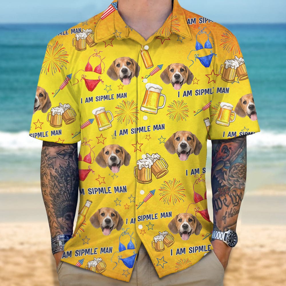 Custom Photo I Am A Simple Man For Dog Lover Hawaii Shirt N304 889451
