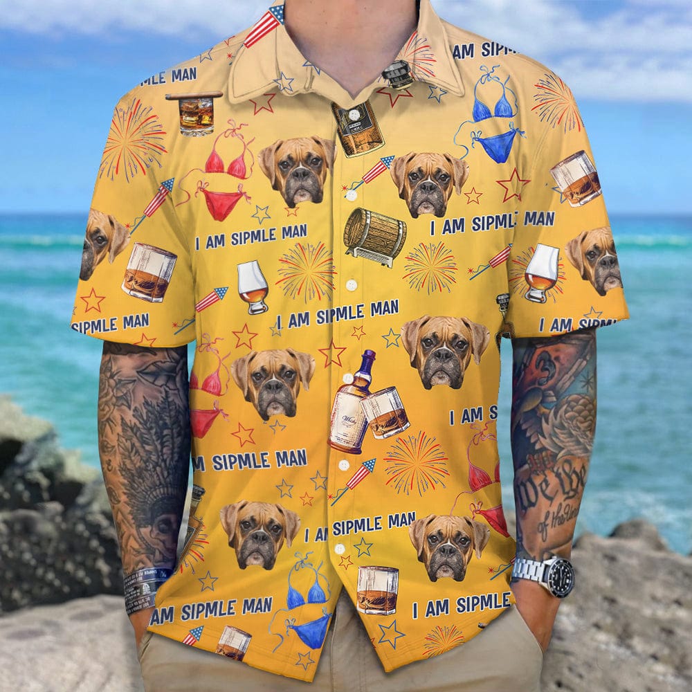 Custom Photo I Am A Simple Man For Dog Lover Hawaii Shirt N304 889451