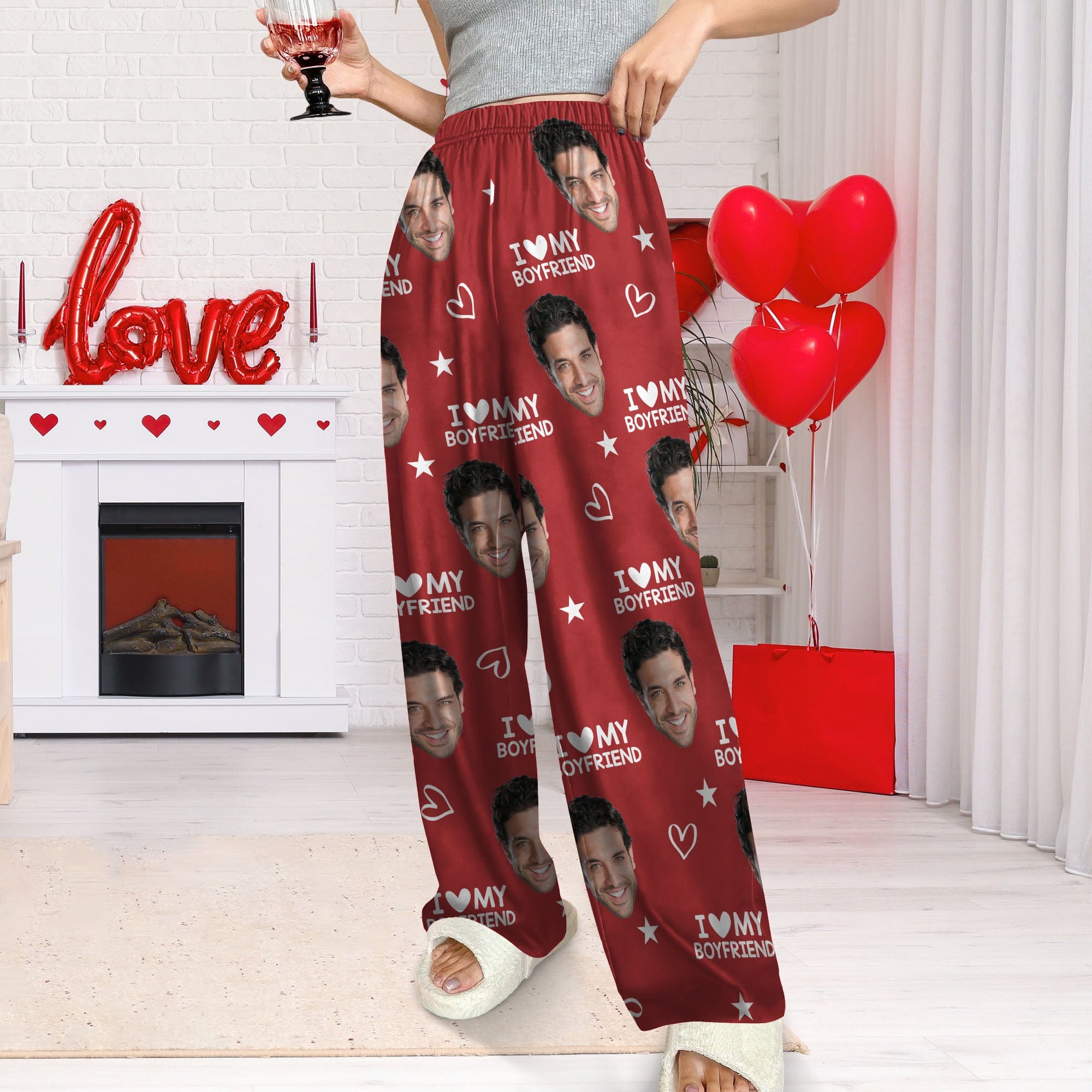 Custom Photo I Love My Boyfriend/Girlfriend Valentine's Gift Pajamas For Couple TH10 892335