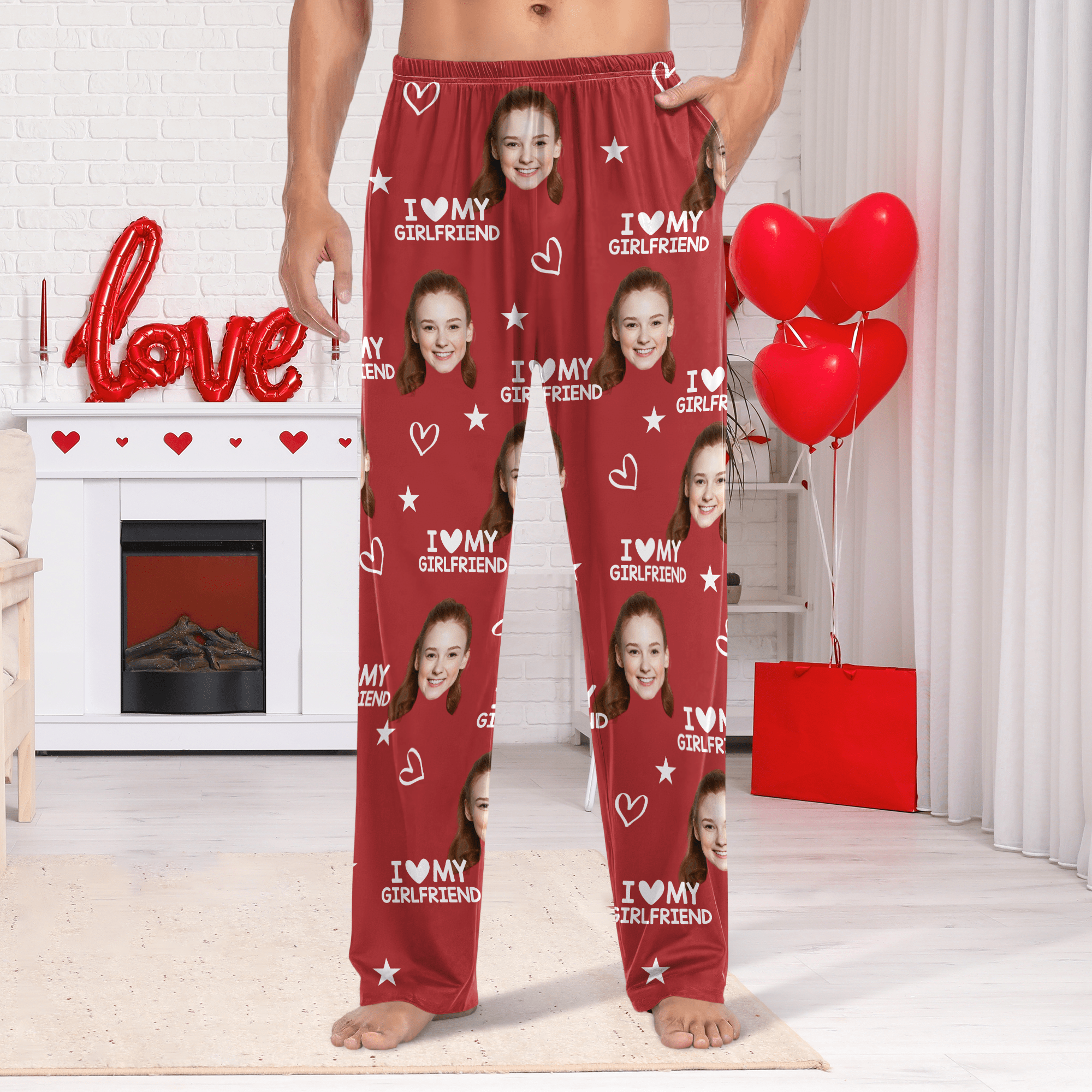 Custom Photo I Love My Boyfriend/Girlfriend Valentine's Gift Pajamas For Couple TH10 892335