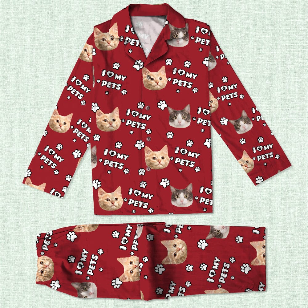 Custom Photo I Love My Dog, I Love My  Cat  Pajamas HA75 895092