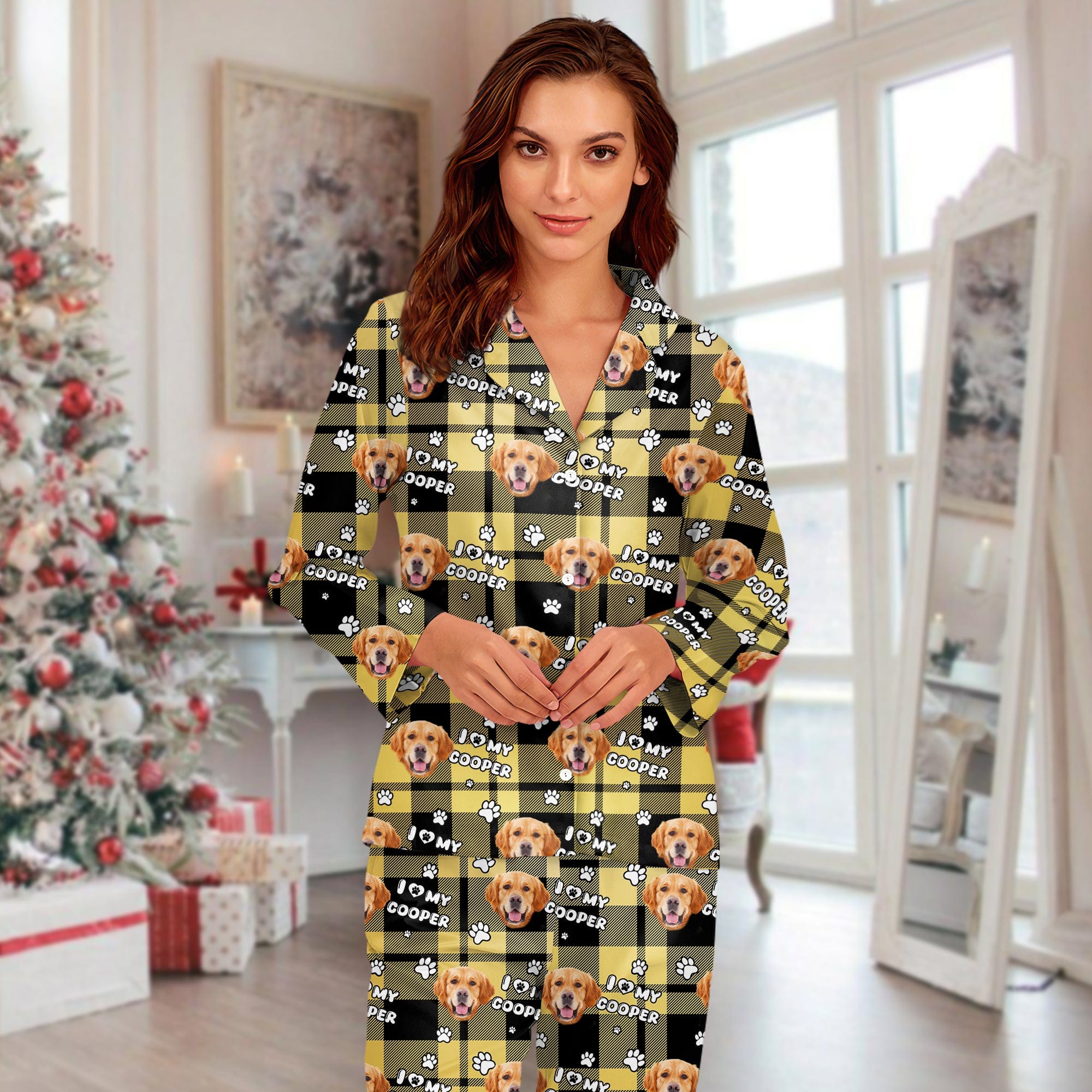 Custom Photo I Love My Dog, I Love My  Cat  Pajamas HA75 895092