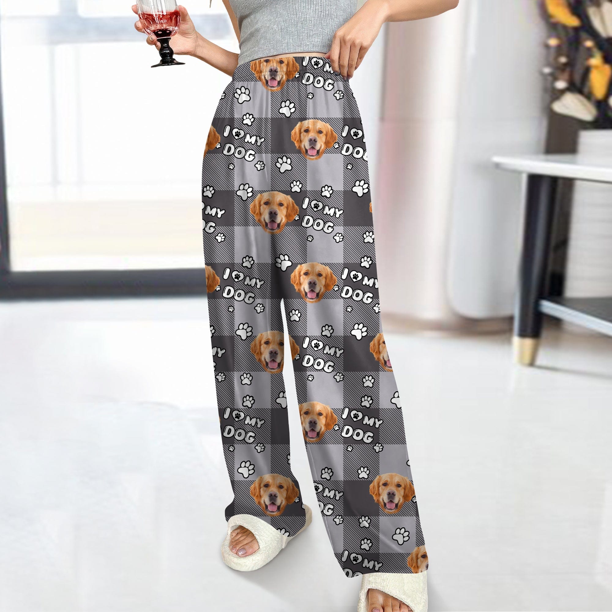 Custom Photo I Love My Dog, I Love My  Cat  Pajamas HA75 895092