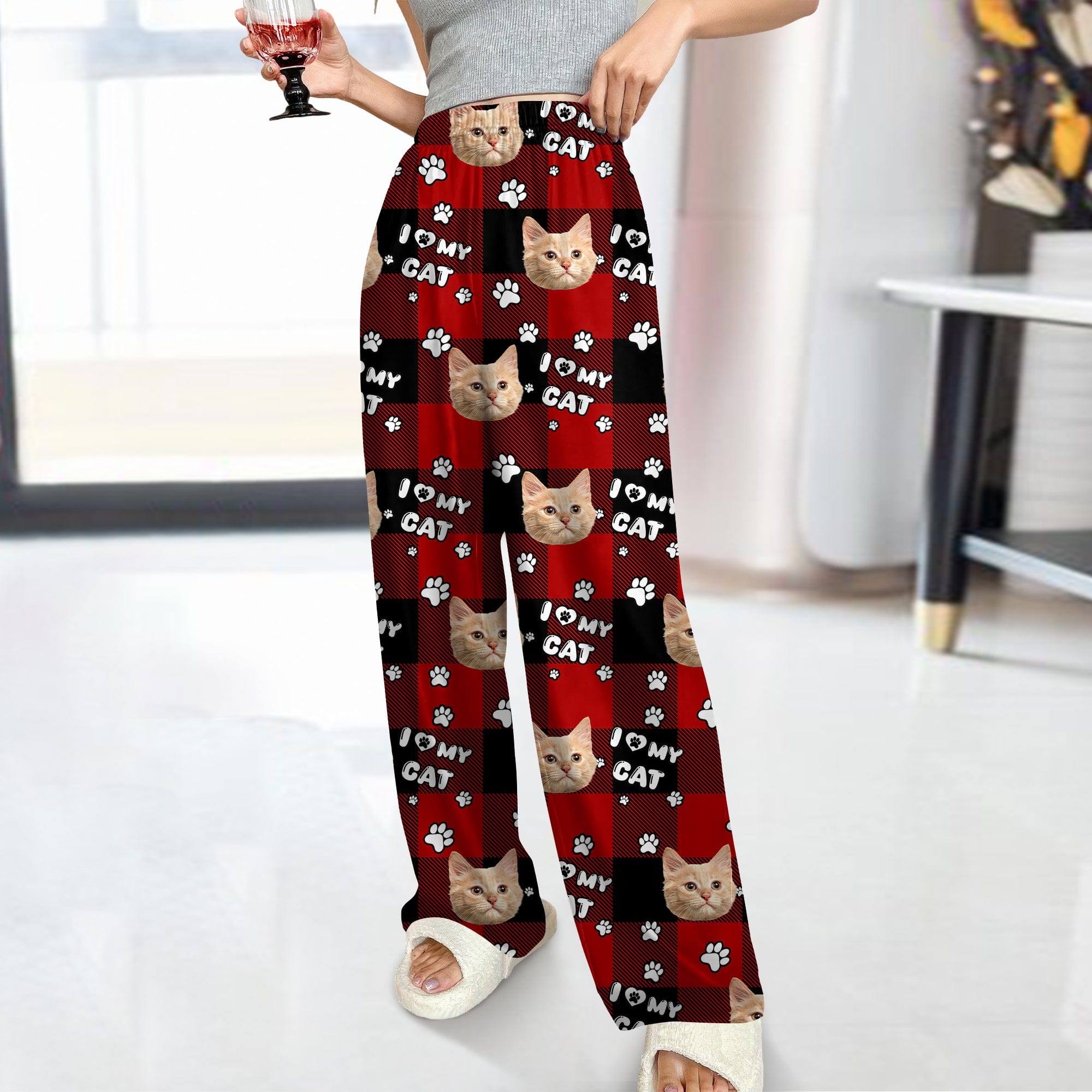 Custom Photo I Love My Dog, I Love My  Cat  Pajamas HA75 895092