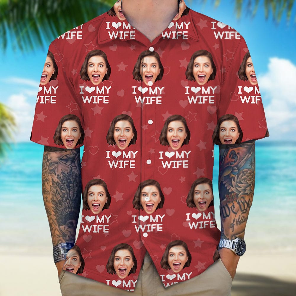 Custom Photo I Love My Girlfriend Boyfriend Hawaii Shirt Valentines Gift For Him Her Husband Wife HA75 895044
