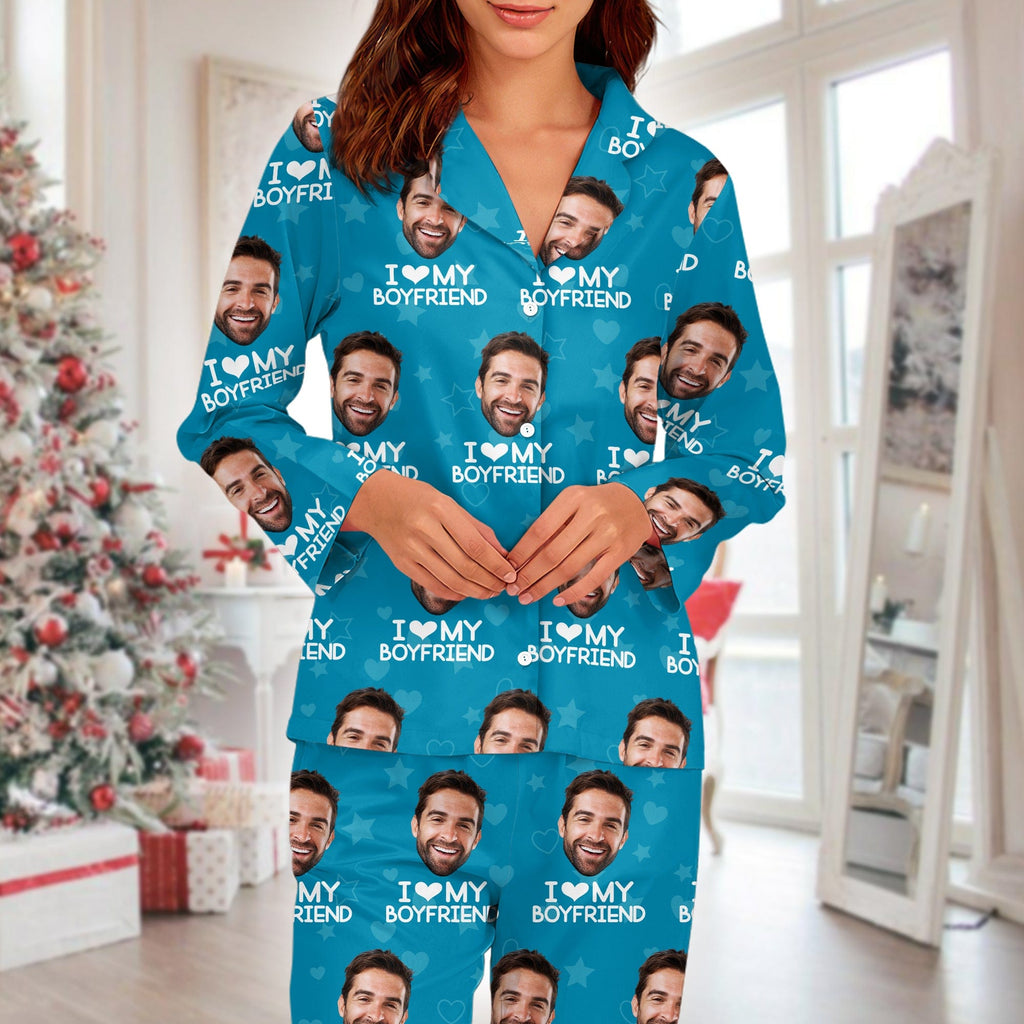 Custom Photo I Love My Girlfriend Boyfriend Pajamas Valentines Gift For Him Her Husband Wife HA75 895042