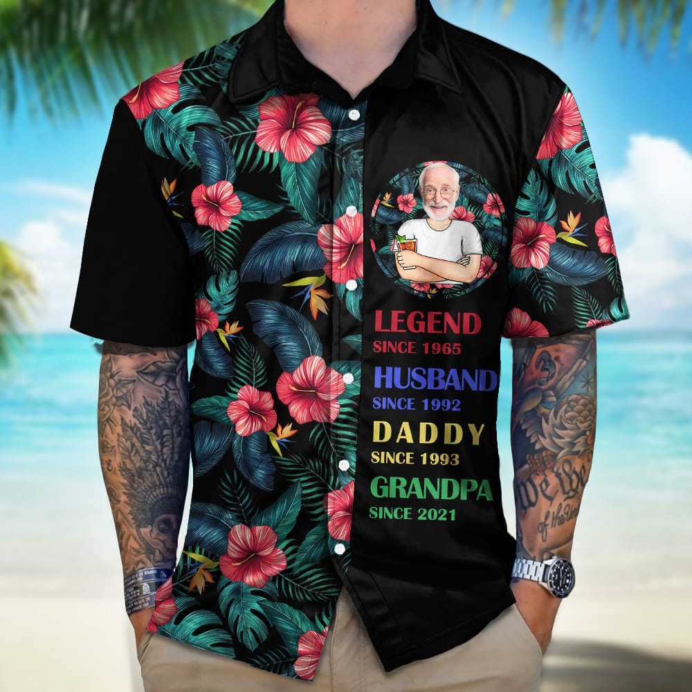 Custom Photo Legend Husband Dad Grandpa Hawaii Shirt TH10 891093